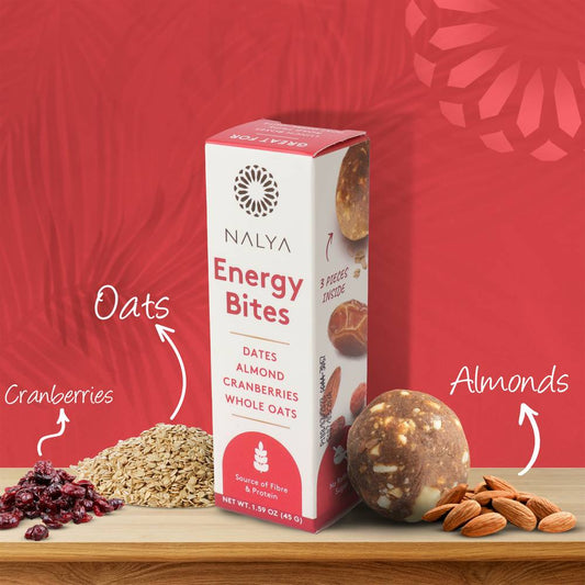 Energy Bites with Almonds | Cranberries | Whole Oats - Nalya