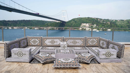 Gray Corner Sofa Seating Set