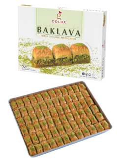 Golda Baklava with Double Pistachios 3.1 lb Fıstıklı Baklava
