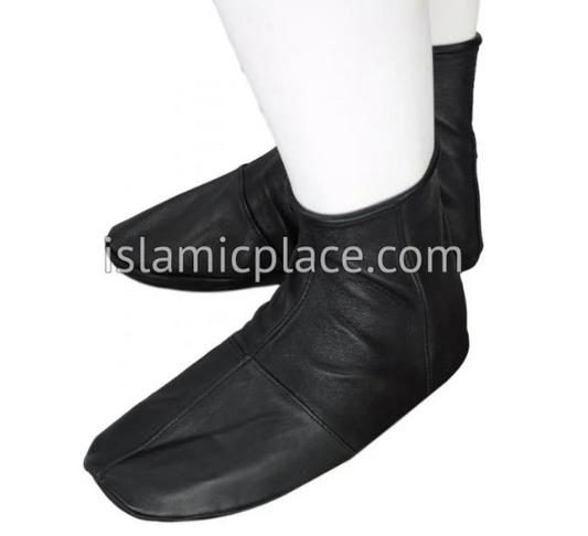 Black - Zip-up Khuff Leather socks