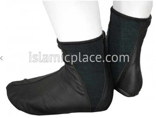 Black - Elastic Slip-on Khuff Leather socks