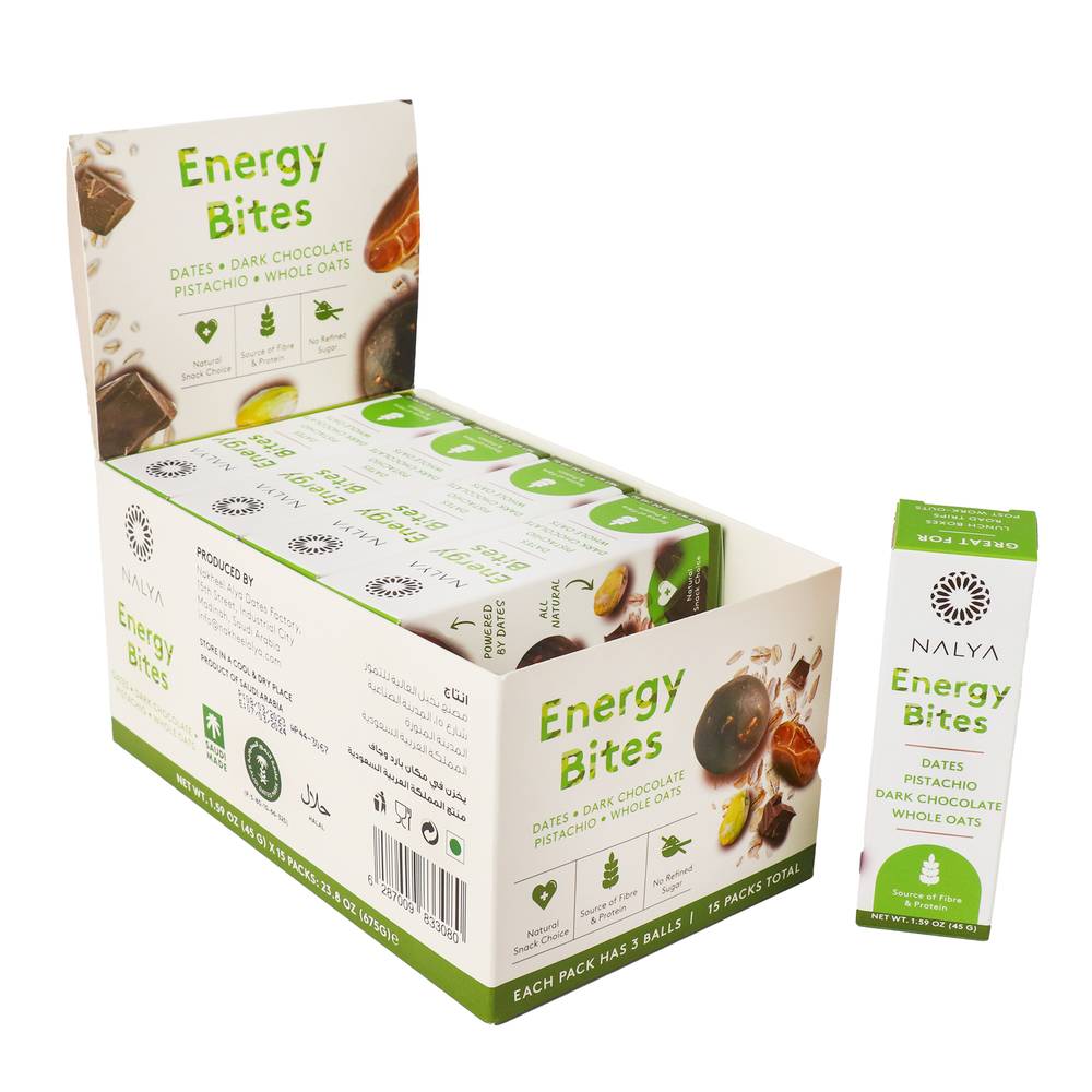 Energy Bites with Pistachio | Dark Chocolate | Whole Oats - Nalya